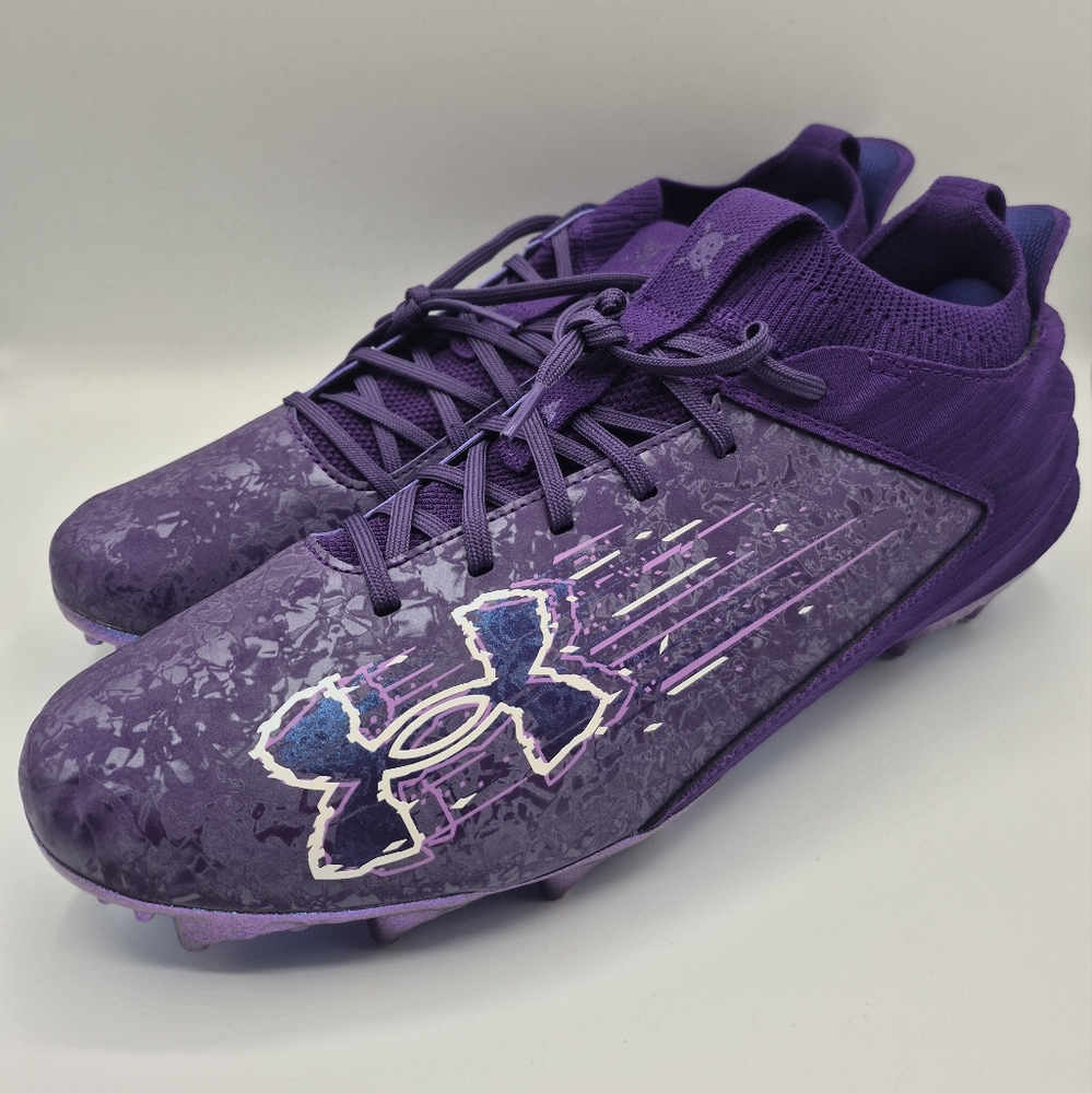 Men's Size 13 Under Armour Blur 2 MC Football Cleats Purple 3027978-500 New